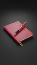 Set stylo & carnet rose fucsia statement